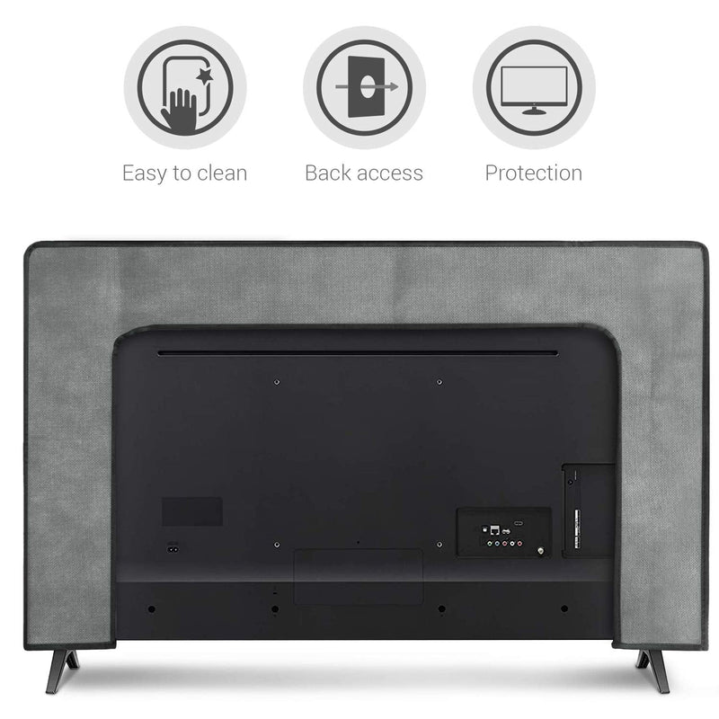 kwmobile Dust Cover for 32" TV - Fabric Case TV Protector for Flat Screen TVs - Light Grey