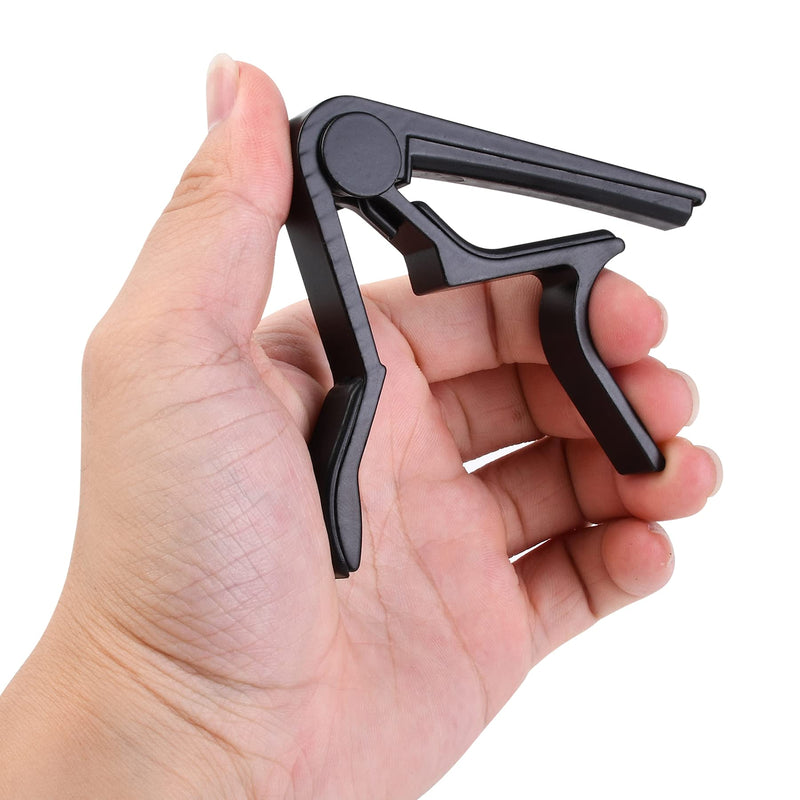 Alnicov Guitar Capo for Acoustic and Electric Guitars with 5 Picks(Random Colors),Black