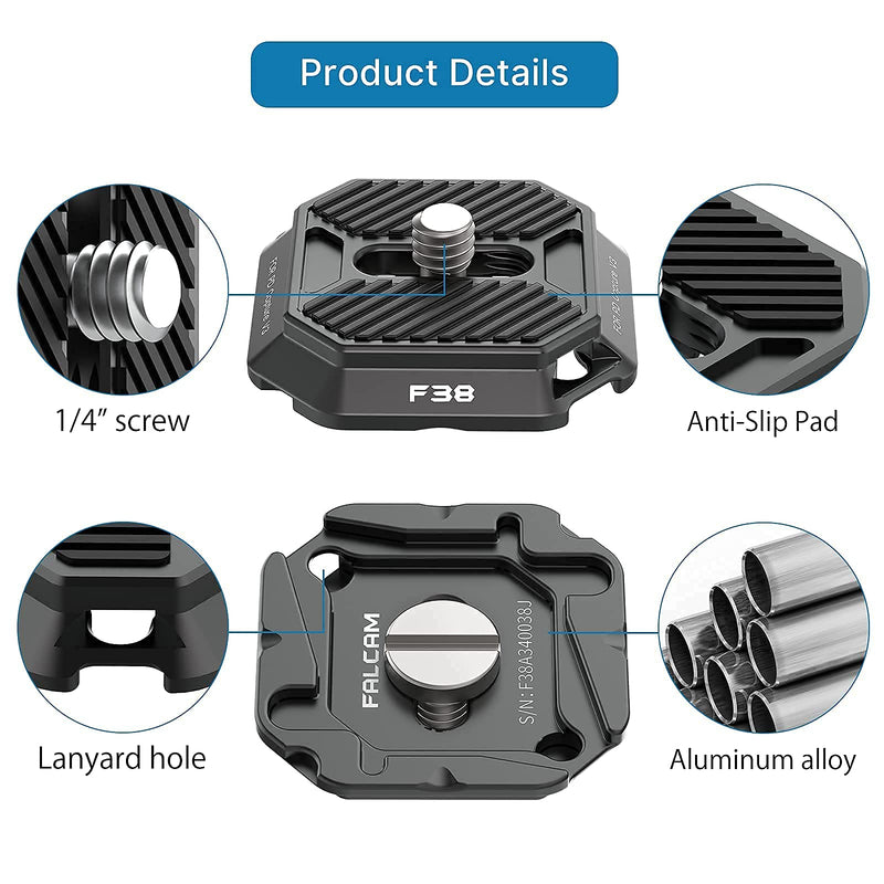 Ulanzi New Version F38 Quick Release Plate 2-in-1, FALCAM F38 Quick Release System QR Plate Camera Tripod Mount Adapter Compatible with PD and F38 (New Version Top Plate, Base Mount NOT Include) 2-in-1 Plate
