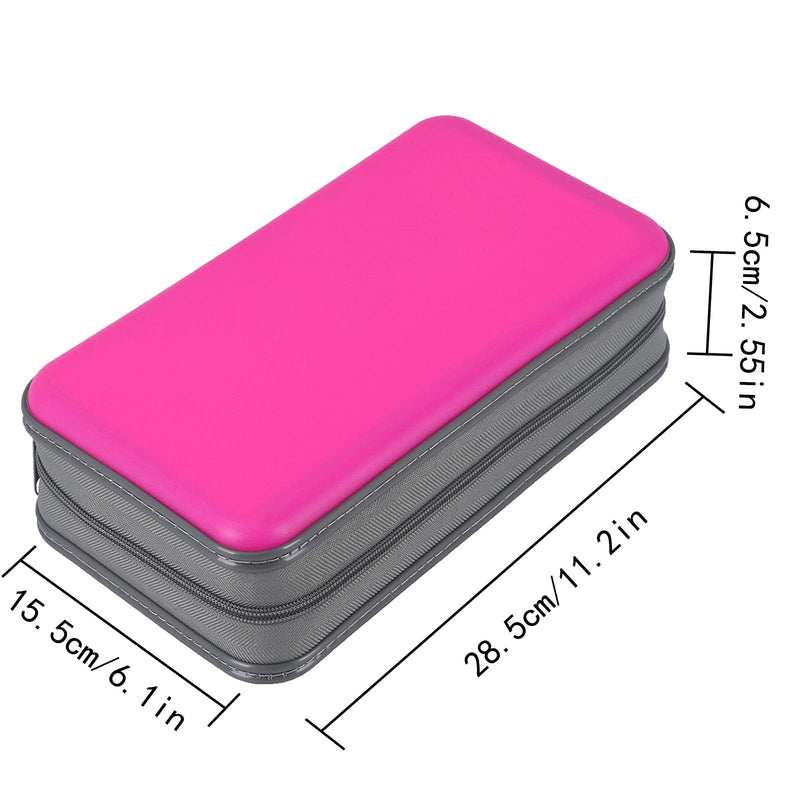 [AUSTRALIA] - UENTIP 96 Capacity CD Case,Portable DVD Hard Plastic Case Holder CD Organizer Wallet Protective DVD Storage (96, Pink) 