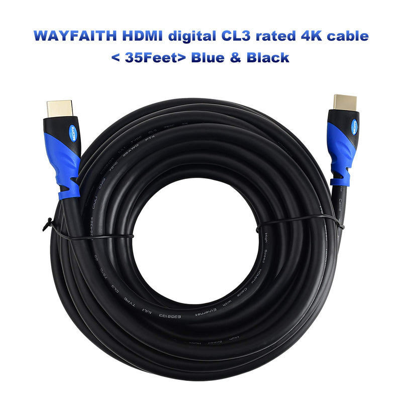 WAYFAITH 4K HDMI Cable 30Hz High Speed Cable 35 Feet This Cable is Perfect for Your PS4, PS3, Xbox One, PC, AV Receiver, HDTV, Beamers, Projector