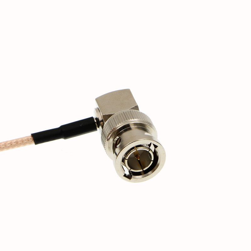 Uonecn RG179 Right Angle BNC to Right Angle DIN 1.0/2.3 mini BNC 75ohm Coaxial Cable Video Cable For Blackmagic HyperDeck Shuttle 50cm