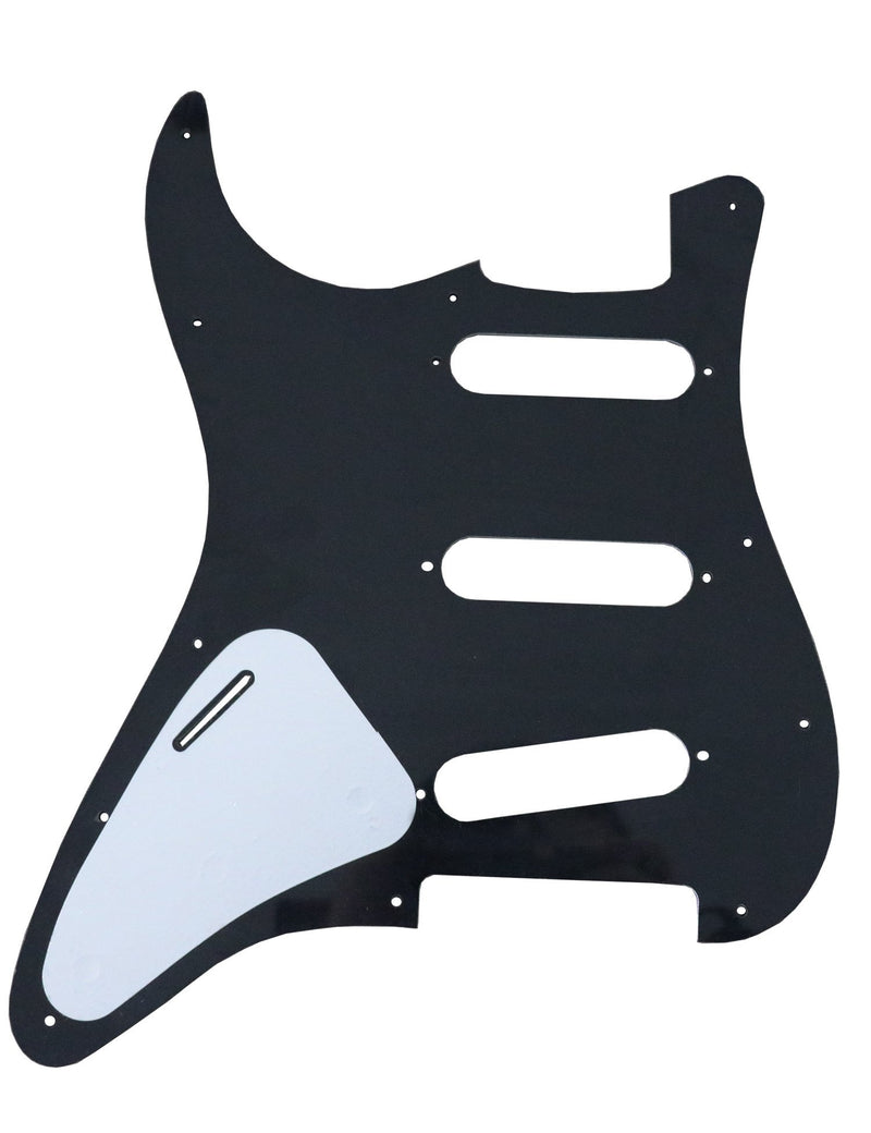 Metallor Electric Guitar Pickguard 3 Ply 11 holes SSS Single Coil Compatible with Strat Style Modern Guitar Parts Replacement(Black Pearl) Black Pearl