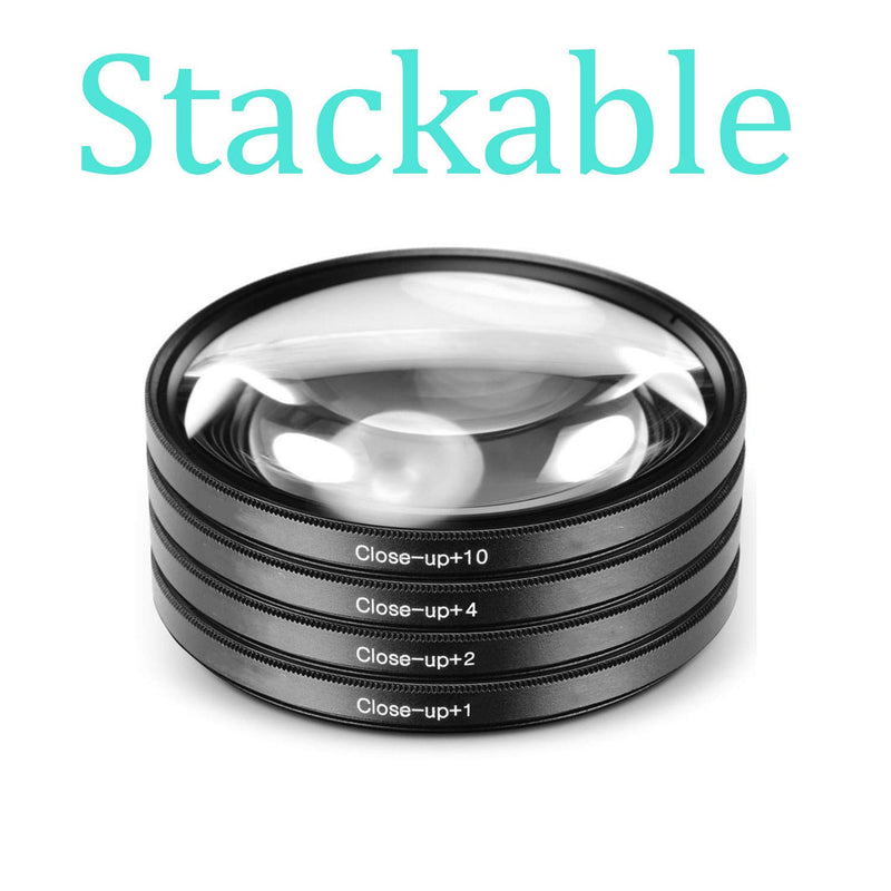 77mm Close-Up Filter Set (+1, 2, 4 and +10 Diopters) for Nikon COOLPIX P1000 16.7 Digital Camera