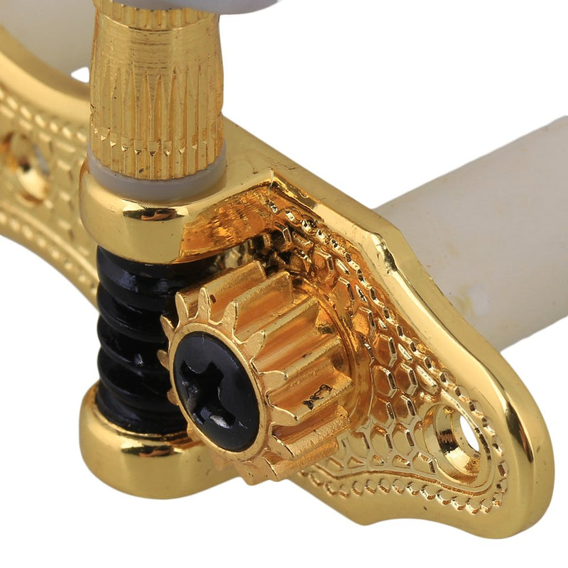 Yibuy Golden Classical Guitar Tuning Pegs Machine Heads Guitar Tuners w/ 8pcs Screws