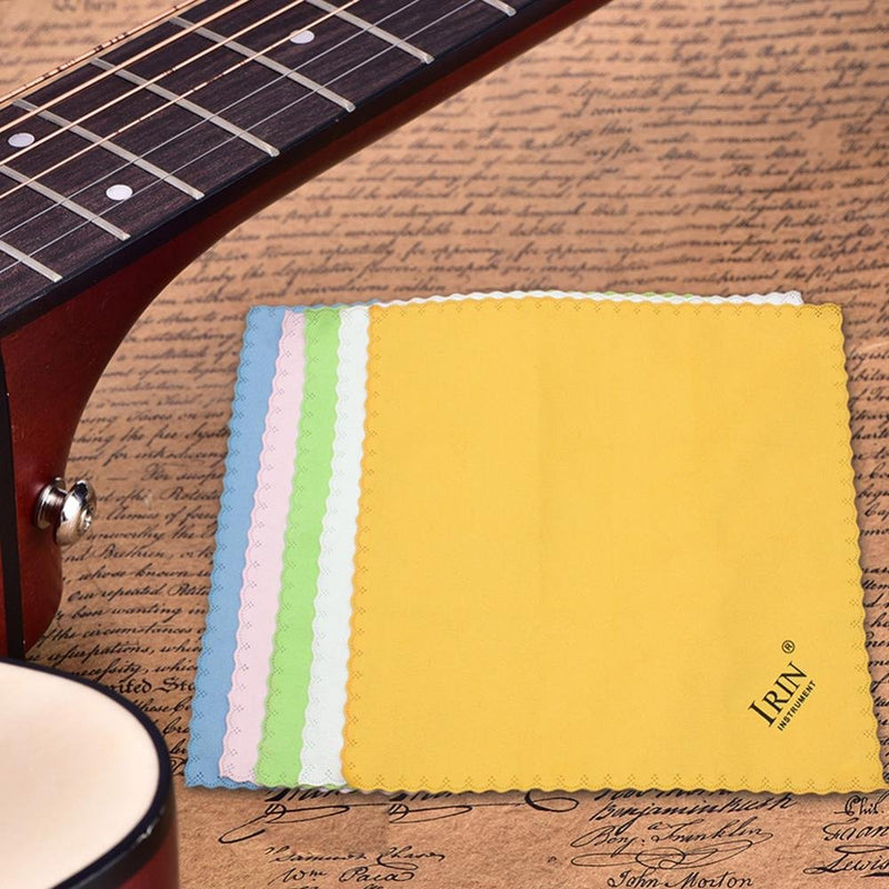 Yosoo 5 Pack Cleaning Cloth, 10" x 10" Reusable Microfiber Cloth for Musical Instrument: Guitar, Piano, Violin, Sax, Clarinet, Flute Universal