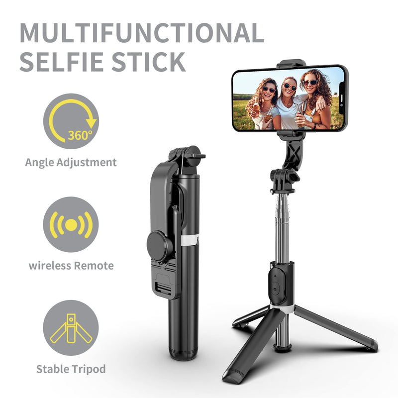 Selfie Stick Tripod, All in One Extendable & Portable iPhone Tripod Selfie Stick with Wireless Remote Compatible with iPhone 13 12 11 pro Xs Max Xr X 8Plus 7, Galaxy Note10/S20/S10/OnePlus 9/9 PRO etc