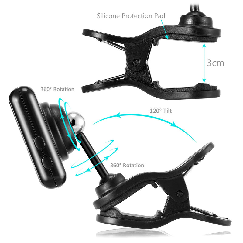 Donner Rechargeable Clip on Tuner for All Instrument, Guitar Ukulele Bass Banjo Vionlin Mandolin Digital Metronome Tuner Tone Generator 3 in 1