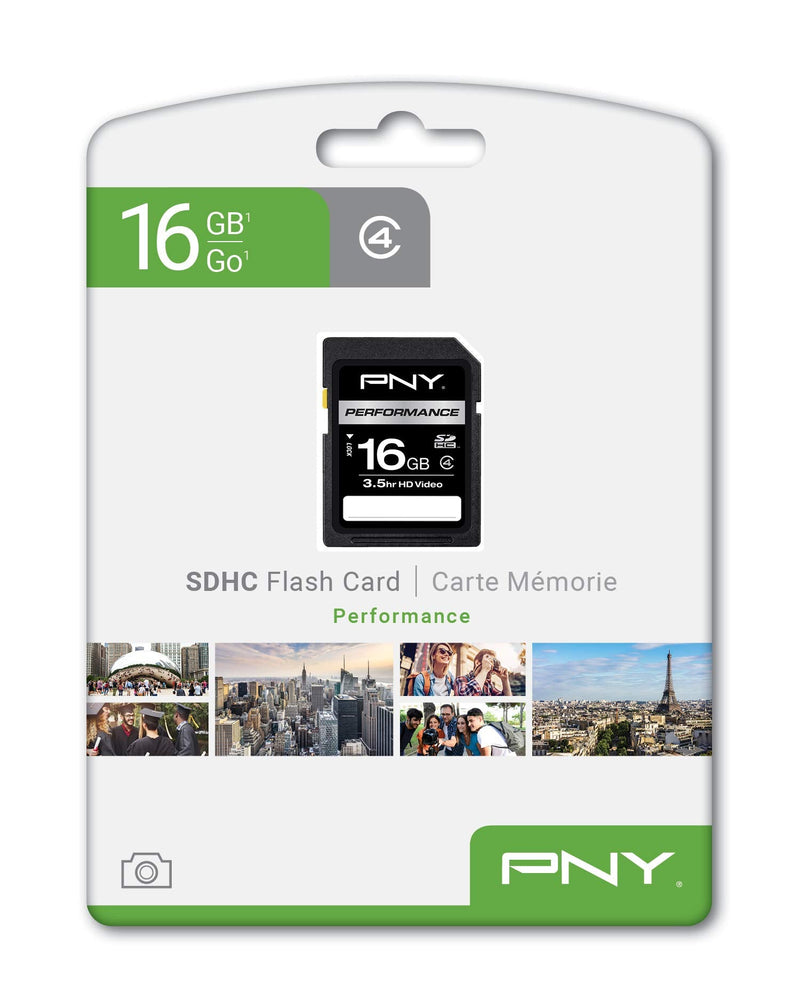 PNY 16 GB SDHC Class 4 Flash Memory Card (P-SDHC16G4H-GE) 16GB Standard Packaging