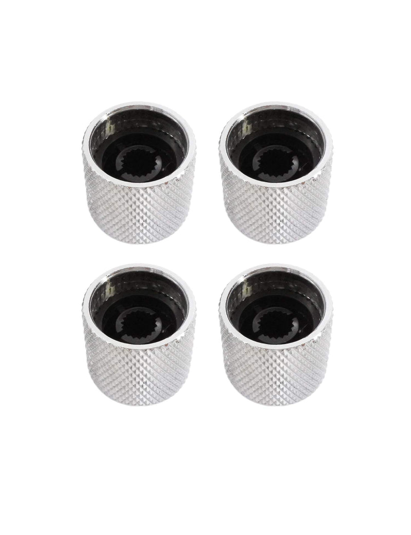 Metallor Guitar Tone Volume Control Knobs Knurled Chrome Metal Dome Style 18mm Diameter 6mm Solid Shaft Compatible with Tele Telecaster Electric Guitar Bass Parts Replacement Set of 4Pcs.