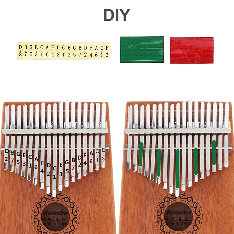 【Happy Shopping Day】OriGlam 17 Key Kalimba Mbira Thumb Piano, Finger Piano/Mbira 17 Tone Musical Toys with Engraved Notation, Hammer, Music Book for Music Lovers Beginners and Child