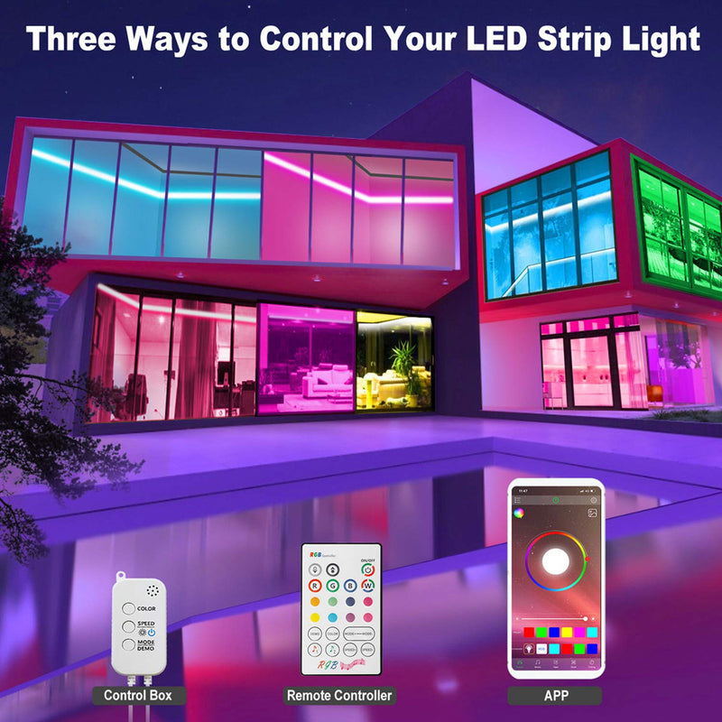 [AUSTRALIA] - LED Strip Lights Reemeer 16.4ft Smart Led Lights Strip Music Sync App Controlled and Remote Led Lights for Bedroom Party Home Decoration 