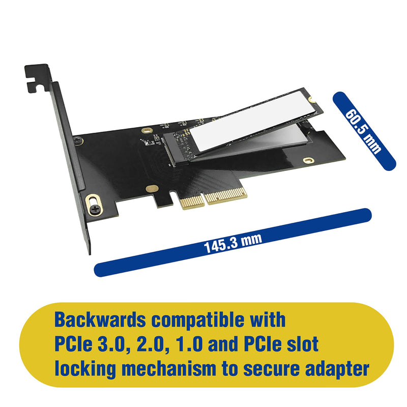 MICRO CONNECTORS Connectors M.2 NVMe SSD PCIe 4.0 Adapter with Covered Heat Sink PCIE-M20804HS