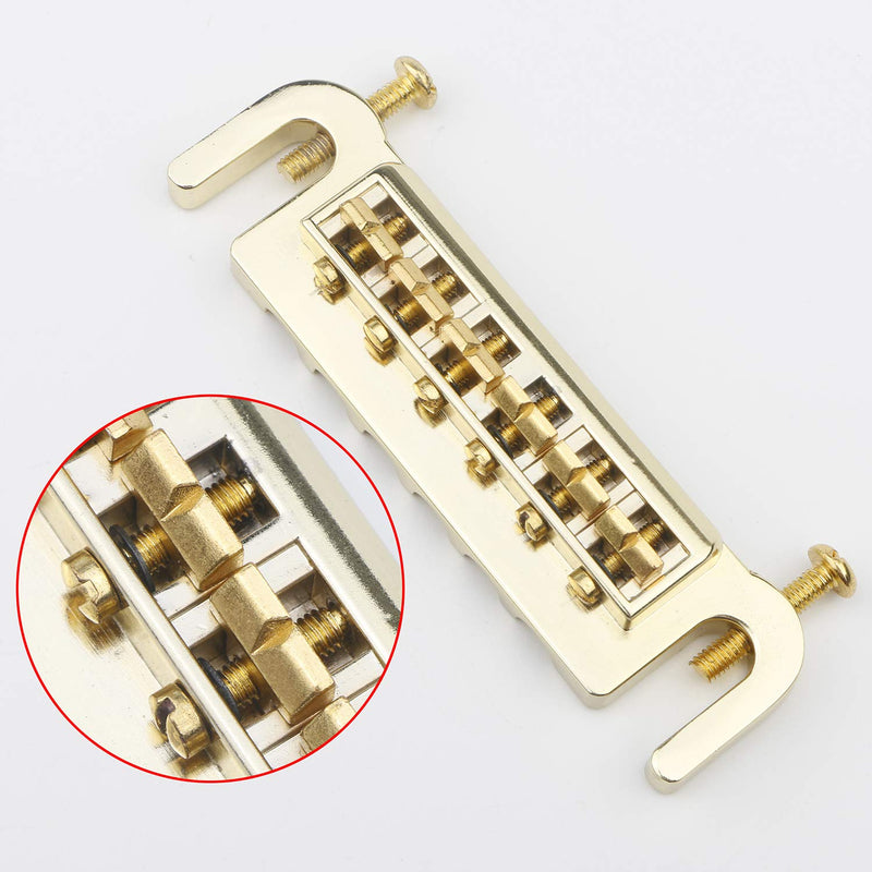 Unxuey Gold Electric Guitar LP Tune-O-Matic Wraparound Adjustable Bridge Studs 6 String Tailpiece for Les Paul Style