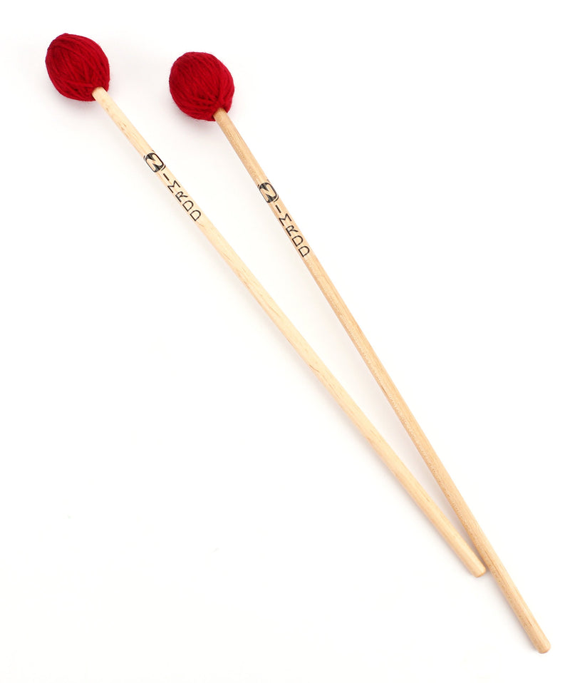 Foraineam Soloist Series Medium Keyboard Marimba Mallets With Maple Handle and Wine Red Yarn Head