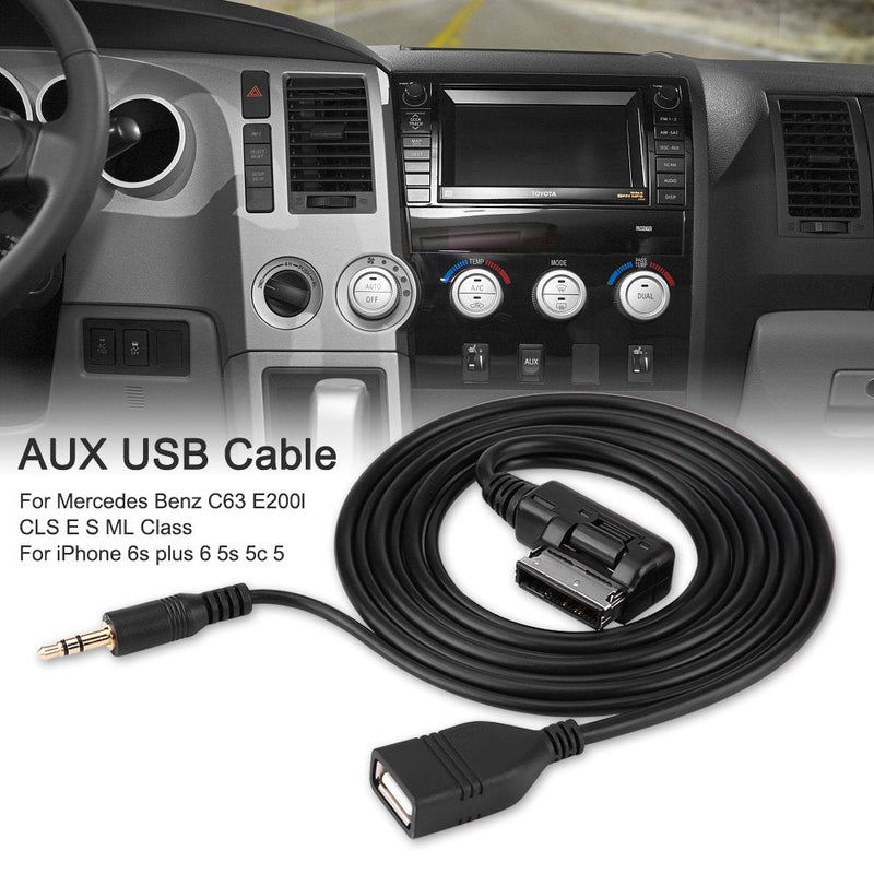 [AUSTRALIA] - VGEBY Wire Music Interface Audio Adaptor, Car Audio MP3 Auxillary Cable Aux-in USB Audio Music Interface Adapter Compatible for Mercedes Benz Mercedes Benz Aux Adapter 
