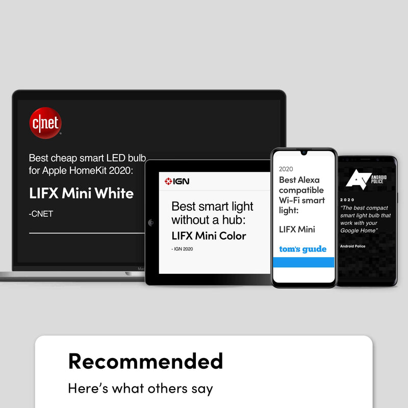 LIFX Color A19 800 lumens, Billions of Colors and Whites, Wi-Fi Smart LED Light Bulb, No bridge required, Works with Alexa, Hey Google, HomeKit and Siri. 1 Pack Multi