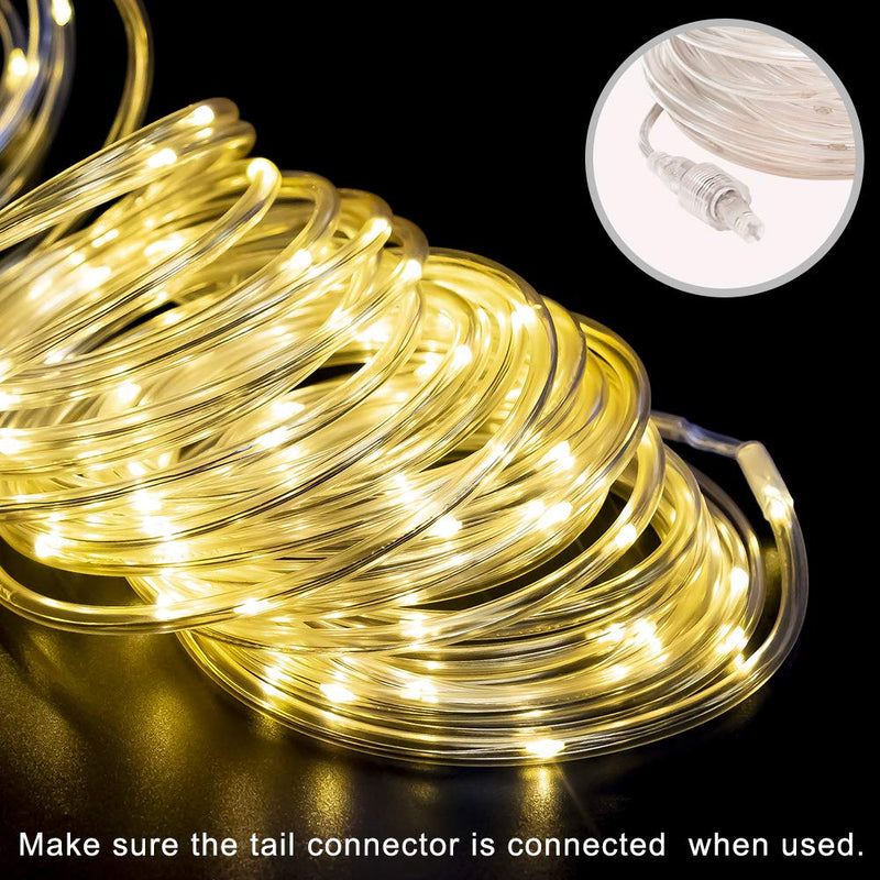 [AUSTRALIA] - ANJAYLIA 66FT 200 LED Rope Lights Outdoor Plug in String Lights with Timer Remote Control Waterproof Rope Lighting for Outdoor, Party, Christmas, Garden, Patio, Wedding (Warm White) Warm White 