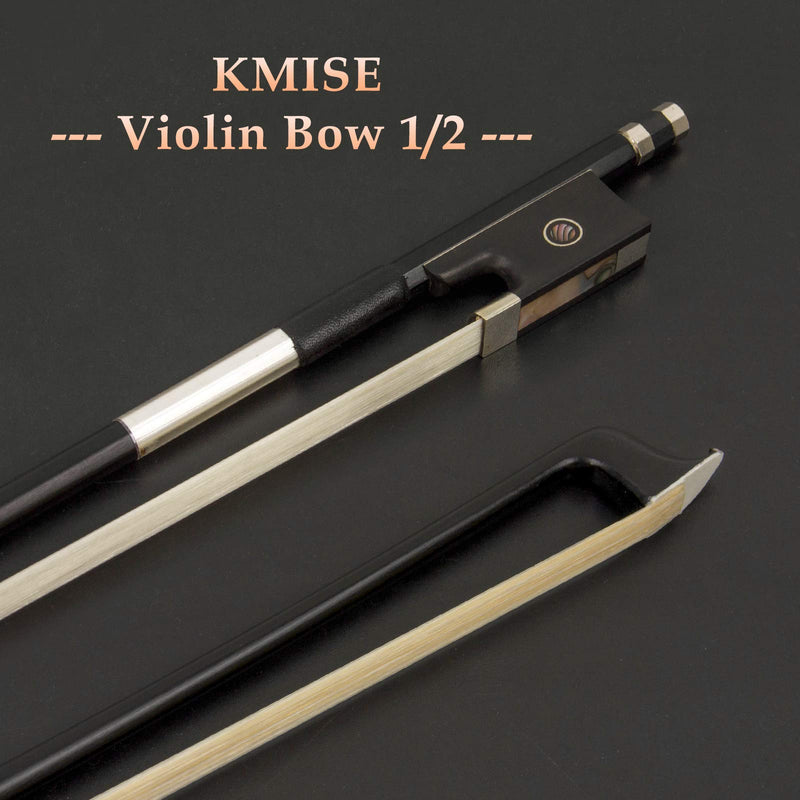Violin Bow Stunning Bow Carbon Fiber for Violins (1/2, Black) 1/2