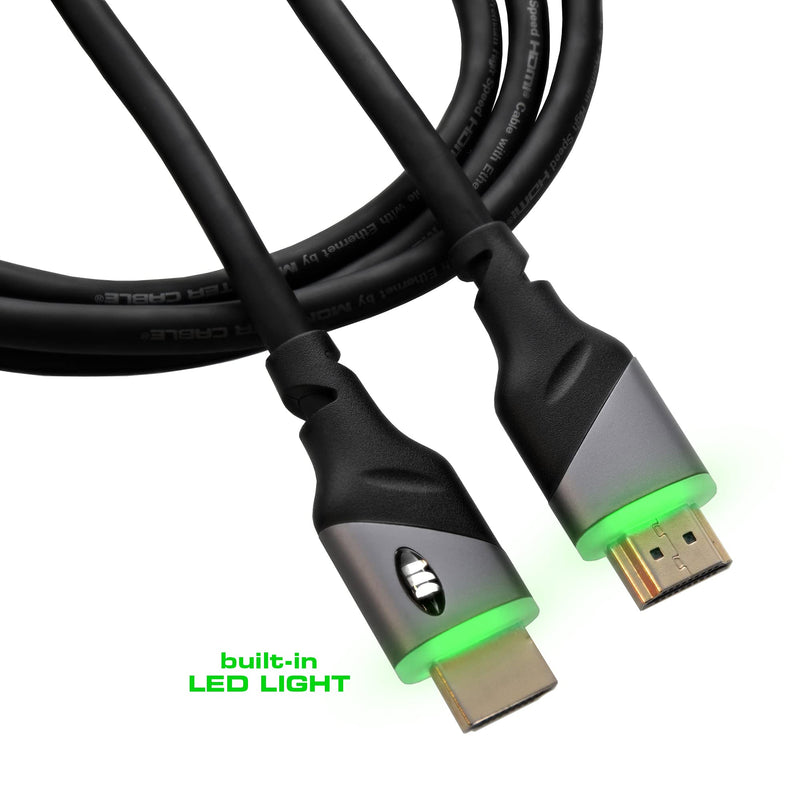 [AUSTRALIA] - Monster 6ft High Speed 4K HDR Hdmi Cables with Built-in Led Light, Gaming, Video, and Computer, 4 Pack 4 -Pack 