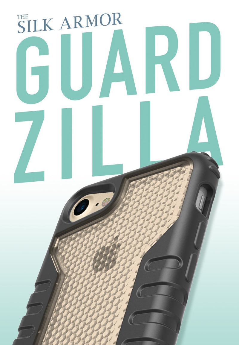 Smartish iPhone 7/8/SE (2020) Tough Case - SILK ARMOR [Protective Rugged Grip Cover] - Guardzilla - Includes 2 Tempered Glass Screen Protectors [Silk] - Clear iPhone 7 / 8 / SE (2020)