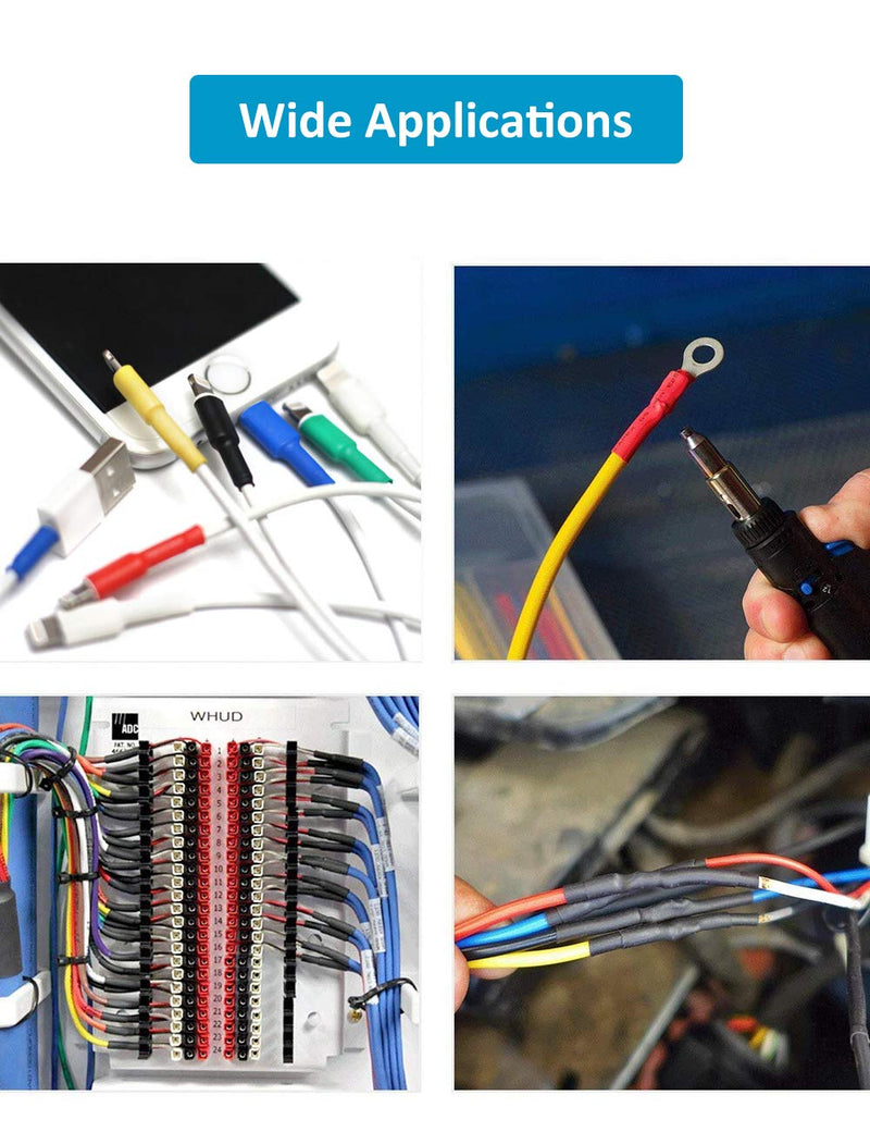 [AUSTRALIA] - 650pcs Heat Shrink Tubing Black innhom Heat Shrink Tube Wire Shrink Wrap UL Approved Ratio 2:1 Electrical Cable Wire Kit Set Long Lasting Insulation Protection, Safe and Easy, Eco-Friendly Material 