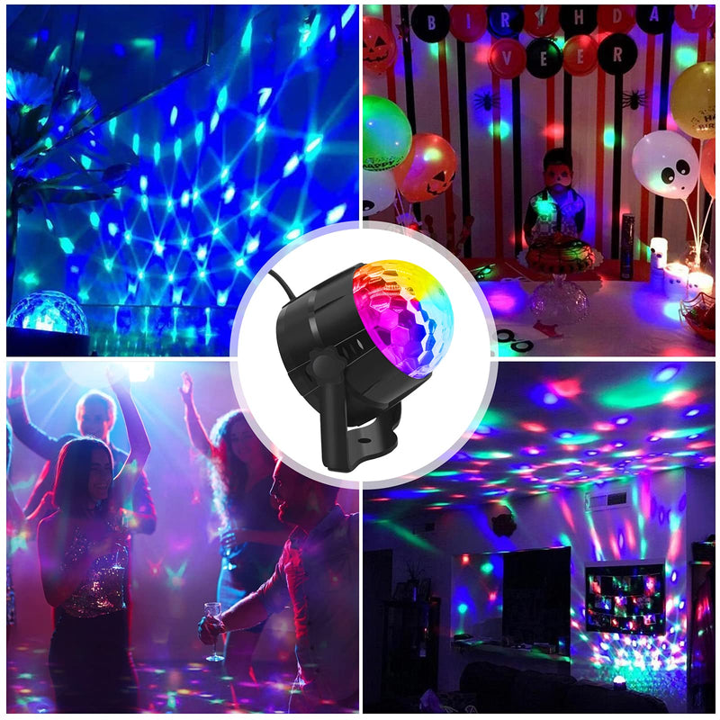 Disco Light, Jsdoin Sound Activated Party Light with Remote Control, Disco Ball Lights for Kids Halloween Xmas Birthday Disco Parties Lighting, Dance Karaoke Decorating Uk-7-ccolour