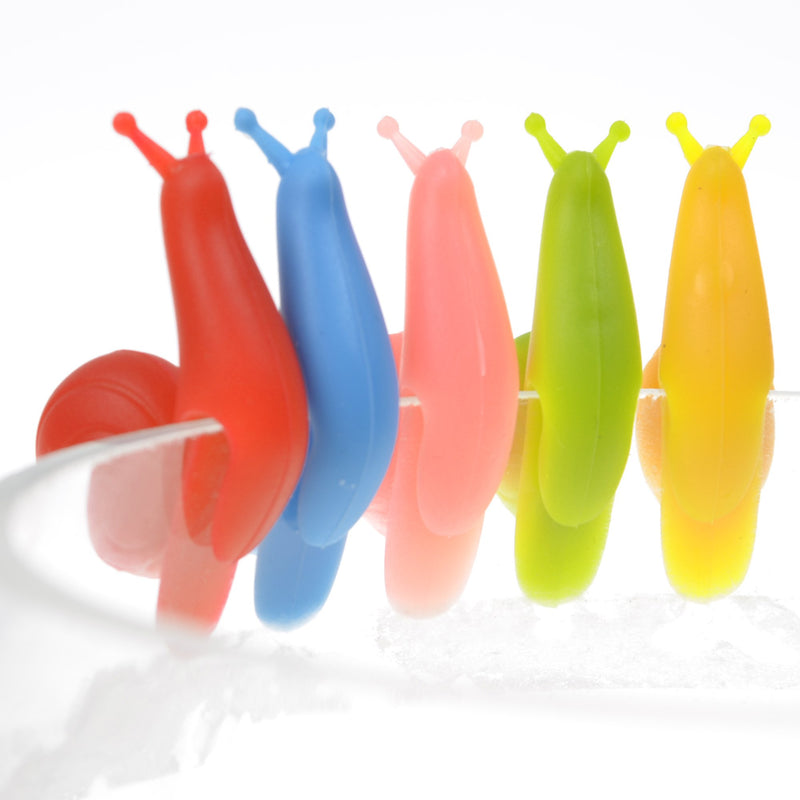 COSMOS Pack of 15 Snail Shape Silicone Tea Bag Holder Clip for Cup Mug