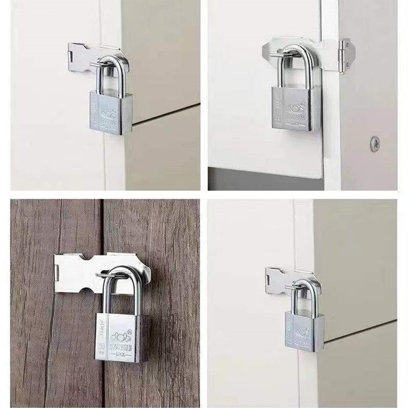 MroMax Padlock Locking Hasp Staple Iron Safety Door Clasp Gate Lock Latch Door Cabinet Swivel Clasp Latch Green 1Pcs