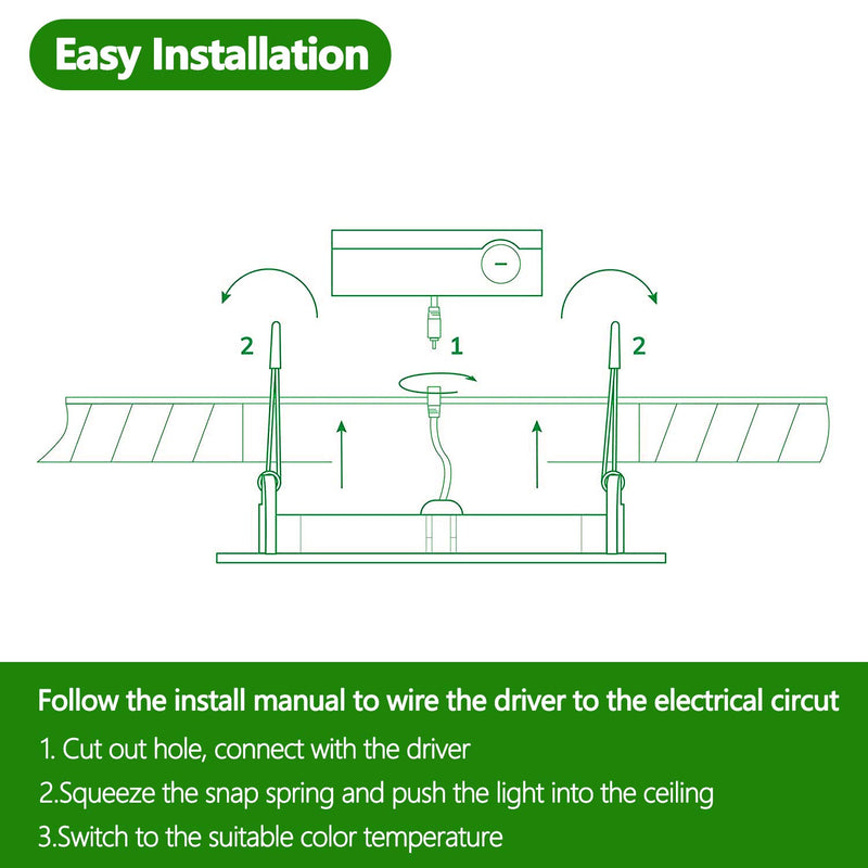 LY Essential Series 9W 4 inch Recessed LED Lighting with Junction Box, Dimmable Ultra-Thin Ceiling Light, 5 CCT 2700K, 3000K, 4000K, 5000K, 6000K, 800lm 100W Eqv.ETL & UL (1 Pack) 1 Pack