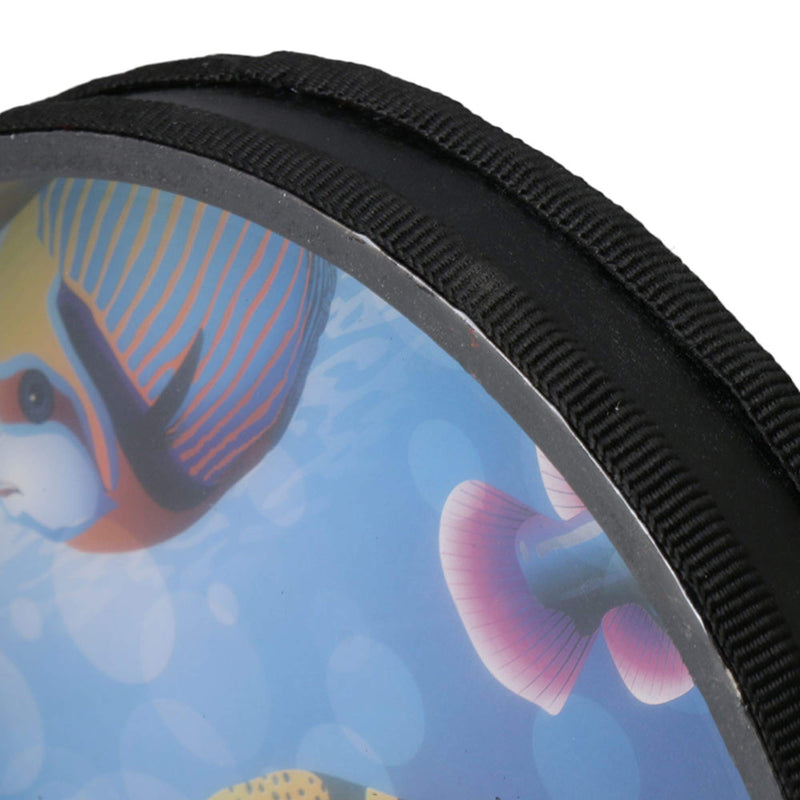 Yibuy Wave Bead Ocean Drum Percussion Toy with Fish Patton 10 inch