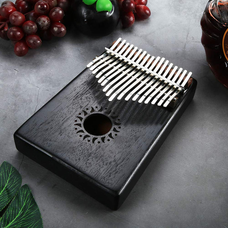 Qii lu 17 Key Kalimba Thumb Piano,Portable Wooden Kalimba Thumb Finger Piano 17Key Decoration Instrument Toy Black