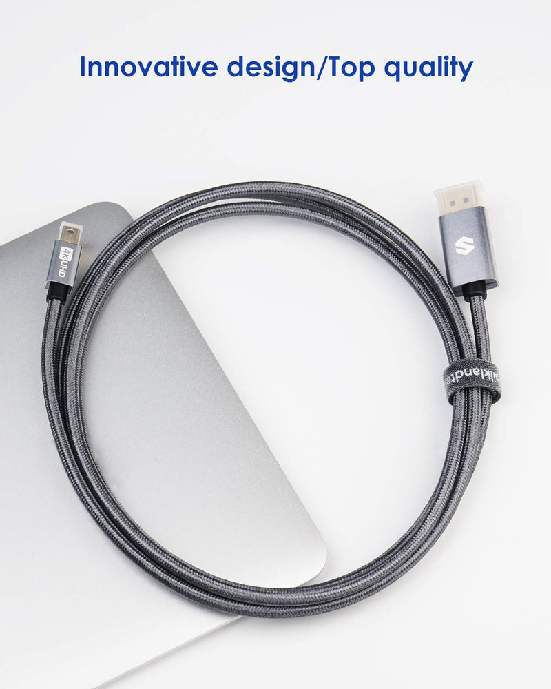 Mini DisplayPort to DisplayPort Cable 6.6ft, Silkland [4K@60Hz, 2K@165Hz, 2K@144Hz] Mini DP to DP Cable, Thunderbolt 2 to DisplayPort Cable Compatible with MacBook Air/Pro, Surface Pro/Dock and More 6.6 Feet