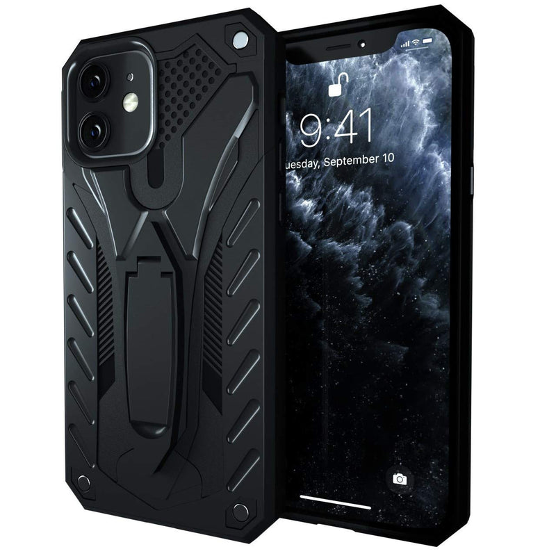 Kitoo Designed for iPhone 11 Case with Kickstand, Military Grade 12ft. Drop Tested - Black Black -11