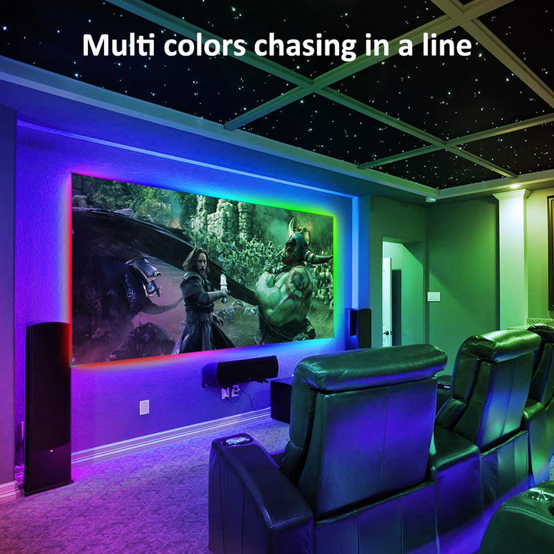 [AUSTRALIA] - LED Strip Lights USB Powered abtong Rainbow Color LED Lights Strip LED TV Backlight Strip with RF Remote Color Changing Strip Lights LED Rope Lights Waterproof IP65 LED Lights 2M 6.54FT 6.56FT/2M Rainbow 