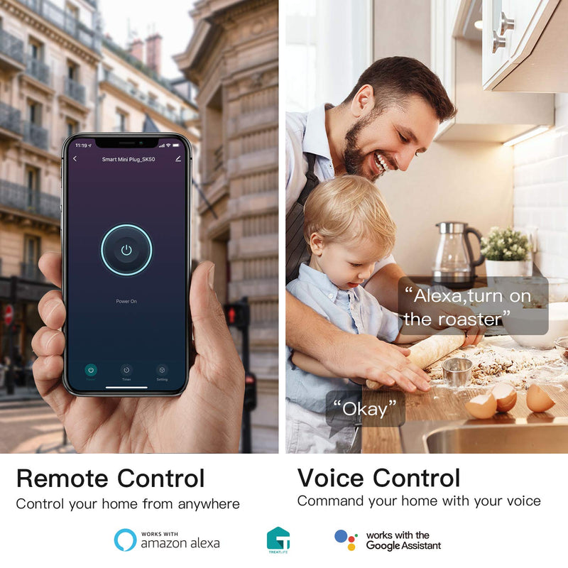 Alexa Smart Plug 4 Pack, TREATLIFE 7 Day Heavy Duty Programmable Timer, Works with Alexa and Google Home, 1800W 15A WiFi Smart Outlet, Child Lock, Vacation Mode, Reliable WiFi Connection