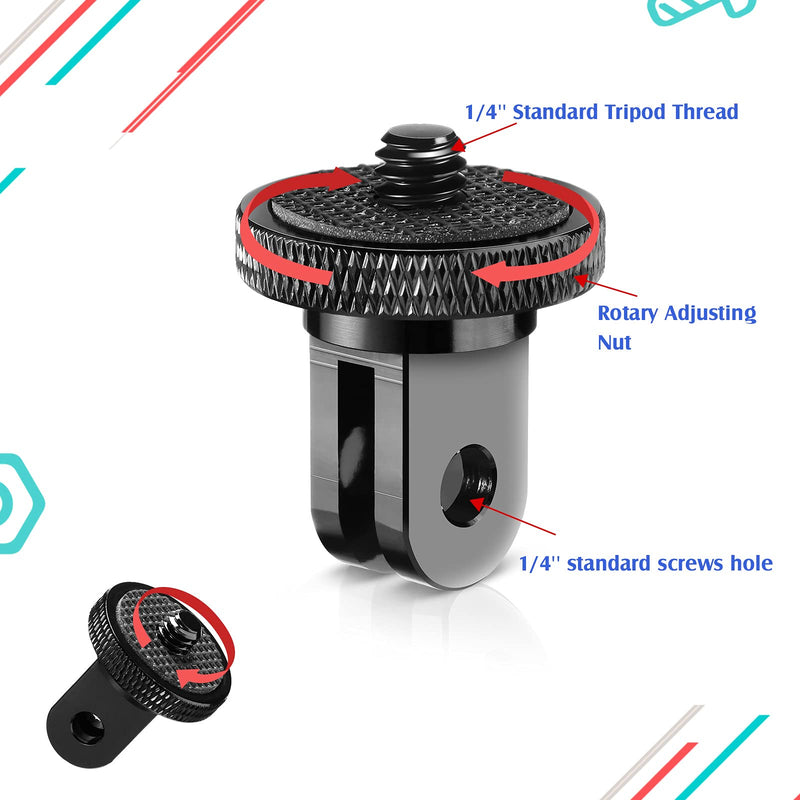 Frienda 4 Pieces Aluminum Camera Tripod Conversion Adapter 1/4-20 Conversion Adapter Metal Camera Mount Adapter for Tripod Compatible with GoPro Action Cameras and Other Standard 1/4 Accessories