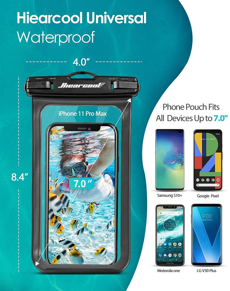 Universal Waterproof Case,Waterproof Phone Pouch Compatible for iPhone 12 Pro 11 Pro Max XS Max XR X 8 7 Samsung Galaxy s10/s9 Google Pixel 2 HTC Up to 7.0", IPX8 Cellphone Dry Bag - 4 Pack