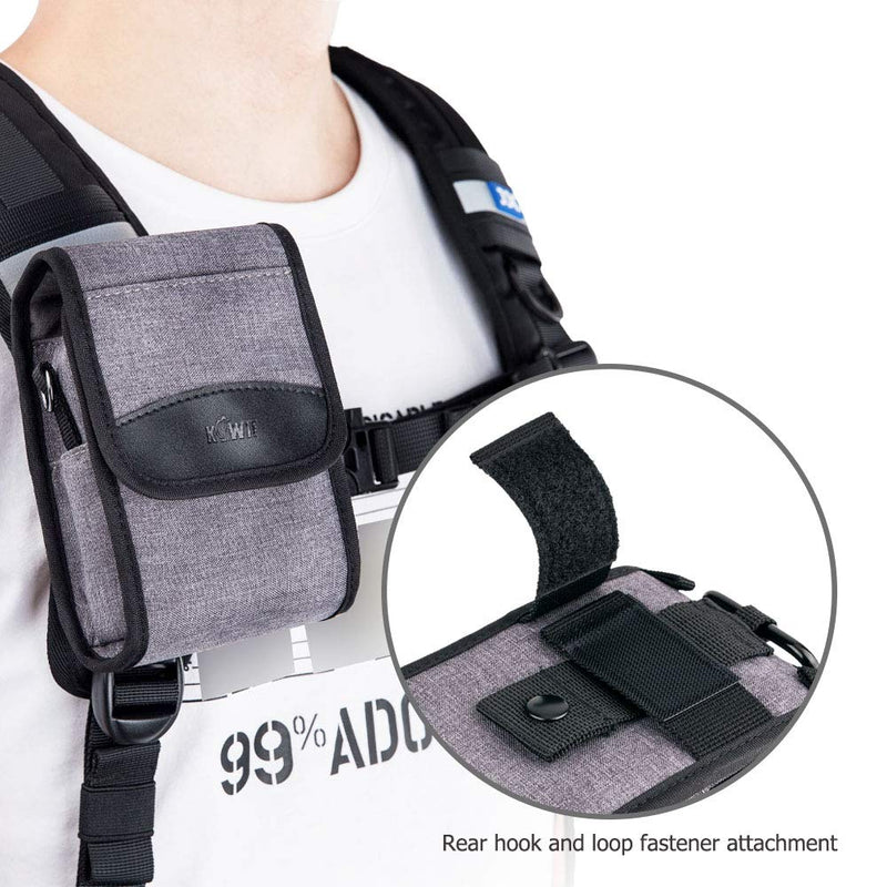 [AUSTRALIA] - Kiorafoto Compact Camera Pouch Case for Sony ZV-1 ZV1 RX100VII RX100VI RX100VA RX100V RX100IV RX100III RX100II Canon G7X III II G9X II SX740 SX730 SX620 SX610 Olympus TG-6 TG-5 Ricoh GR IIIx GRIII GR3 gray/5.1"x3.1"x2.0" 