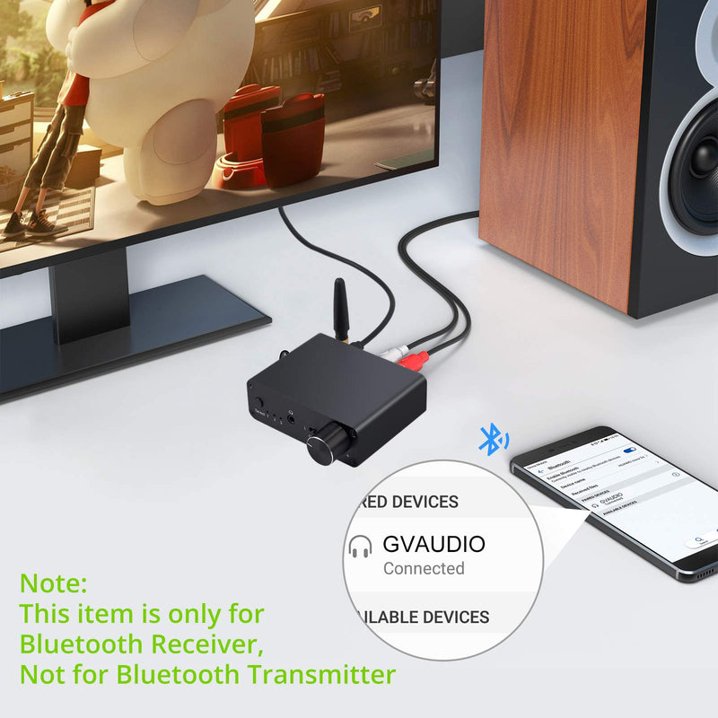 LiNKFOR 192kHz Digital to Analog Audio Converter Bluetooth 5.0 Receiver DAC with Headphone Amplifier, Optical to RCA/3.5mm Audio Output with Volume Control for HDTV, Blu-ray Player, TV Box