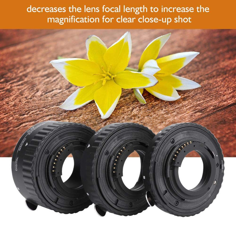 Acouto Macro Lens Adapter Ring Set Auto Focusing Macro Extension Lens Tube 12mm+20mm+36mm for Nikon F Mount DSLR(B) B