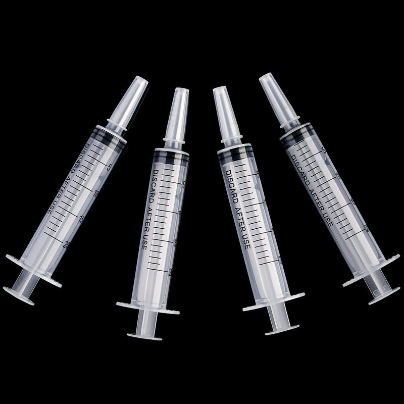 Frienda Large Plastic Syringe for Scientific Labs 4 Pack Measuring Syringe Tools Dispensing Multiple Uses 20 ml