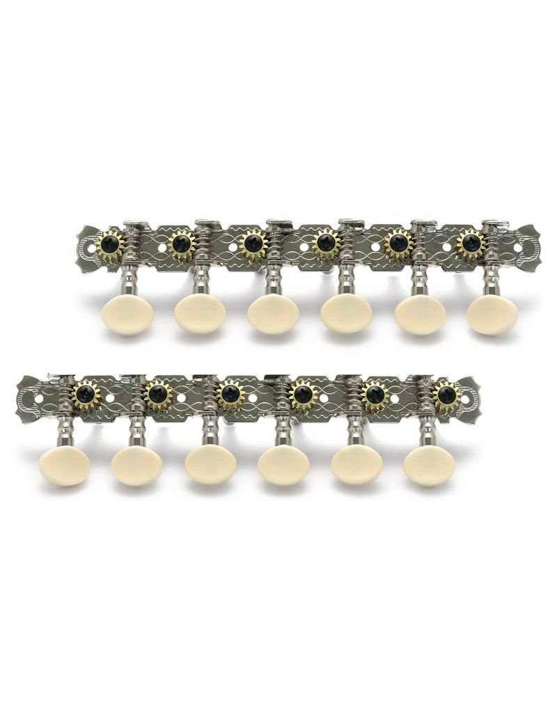 Metallor 12 Strings Acoustic Guitar Tuning Pegs Chrome Plated Machine Heads Single Hole 6L 6R.