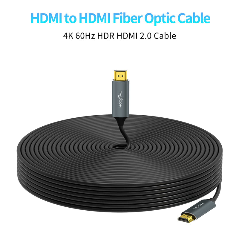 [AUSTRALIA] - Twozoh Fiber Optic HDMI Cable 100FT, 4K Fiber HDMI to HDMI Cable 4K/60Hz (4:4:4 HDR10 HDCP2.2) 1440p 144Hz 18Gbps High Speed UHD Fiber HDMI Cord(30M) 