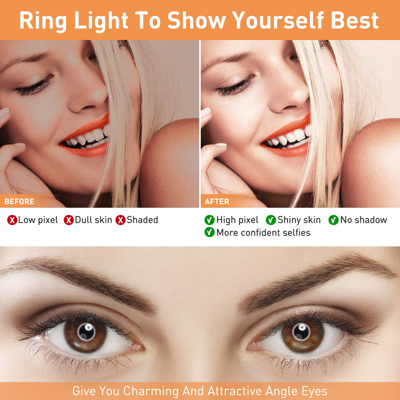 10” Ring Light LED Desktop Selfie Ring Light USB LED Desk Camera Ringlight 3 Colors Light with Tripod Stand iPhone Cell Phone Holder and Remote Control for Photography Makeup Live Streaming