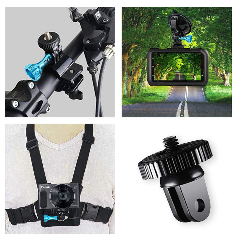 [AUSTRALIA] - MiPremium Tripod Monopod Adapter Mount Kit for GoPro Hero 10 9 8 6 7 5 4 3 Black Silver Session. 1/4 Mount & Aluminium Thumbscrews Action Cam Mounting Accessories for AKASO Campark YI & Other Cameras 