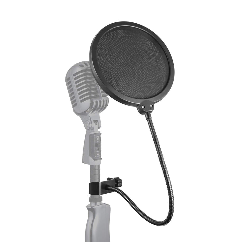 [AUSTRALIA] - Nulink Microphone Pop Filter Dual Layer Mesh Shield with Swivel Mount 360 Flexible Gooseneck Clip Stabilizing Arm 