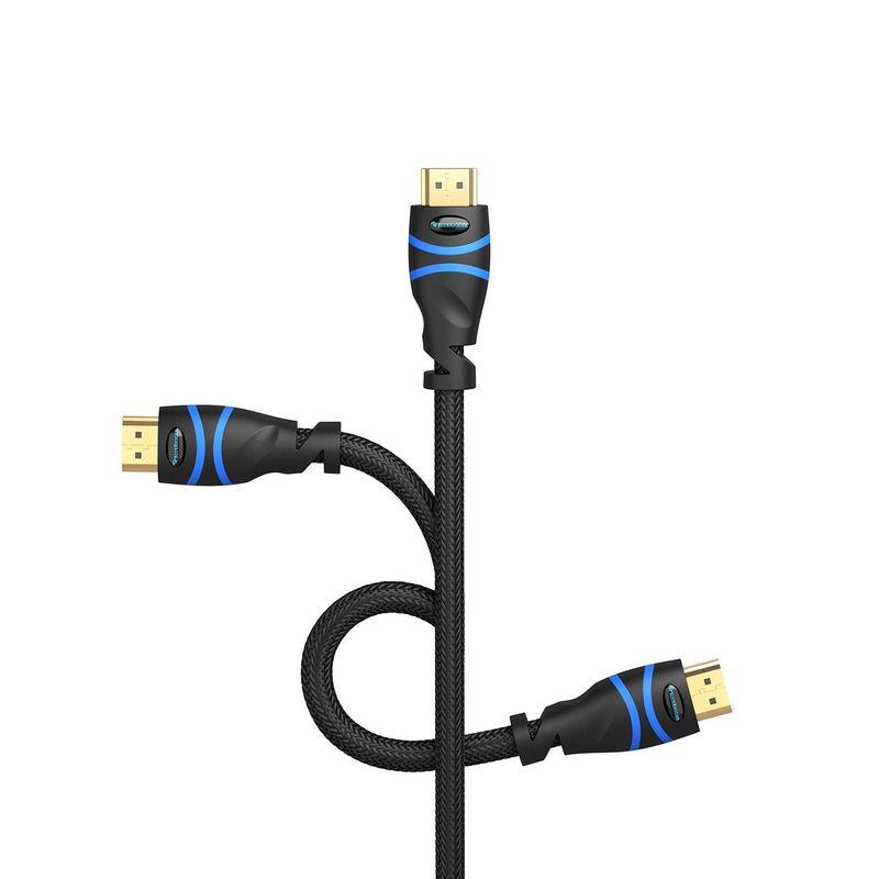 [AUSTRALIA] - BlueRigger 4K HDMI Cable (3 Feet, Black, 4K 60Hz, High Speed, Nylon Braided) 3 feet 