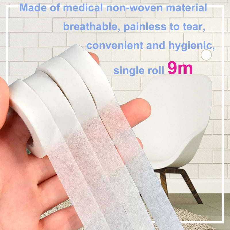 10 Rolls Eyelash Extension Tape - Micropore Medical Tape for Sensitive Skin, Adhesive Fabric Lash Tapes in White, 0.5 inch x 10 Yards per Roll, Ideal for Eyelash Extension Supply