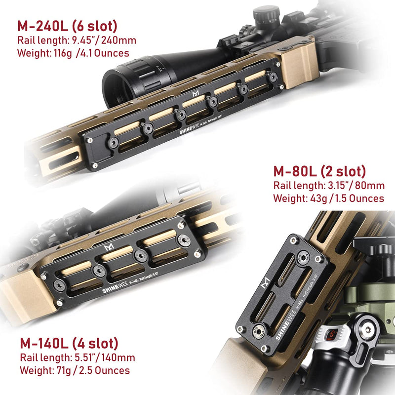 MLOK Arca Rail Tripod Mount Adapter, for Rifle Tripod Ballhead Quick Release Plate,Compatiable RRS Dovetail, 2 M-LOK Slot Interface 3.15 in